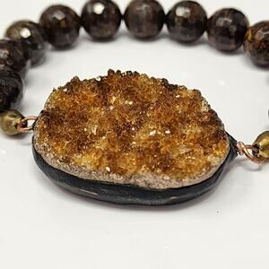 Genuine Agate Geode Boho Bracelet